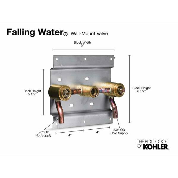 KOHLER Falling Water 5/8 Inch 2-Handle Ceramic Disc Valve