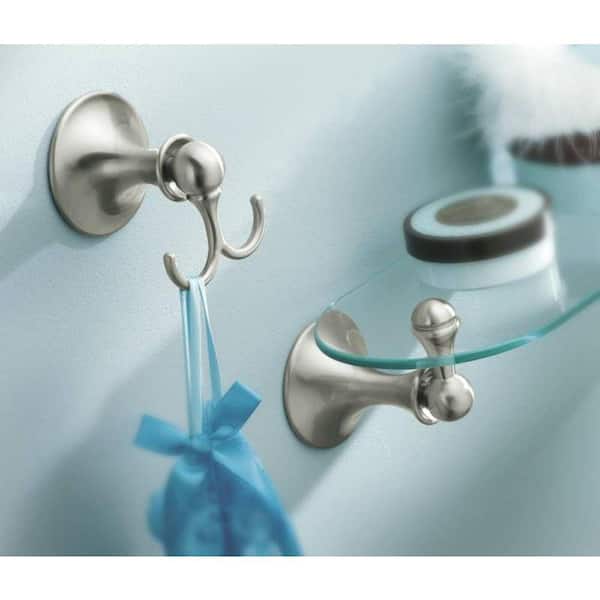 Moen Lounge Double Hook Spot Resist Brushed Nickel Towel Hook Moen Lounge Double Hook Spot Resist Brushed Nickel Towel Hook