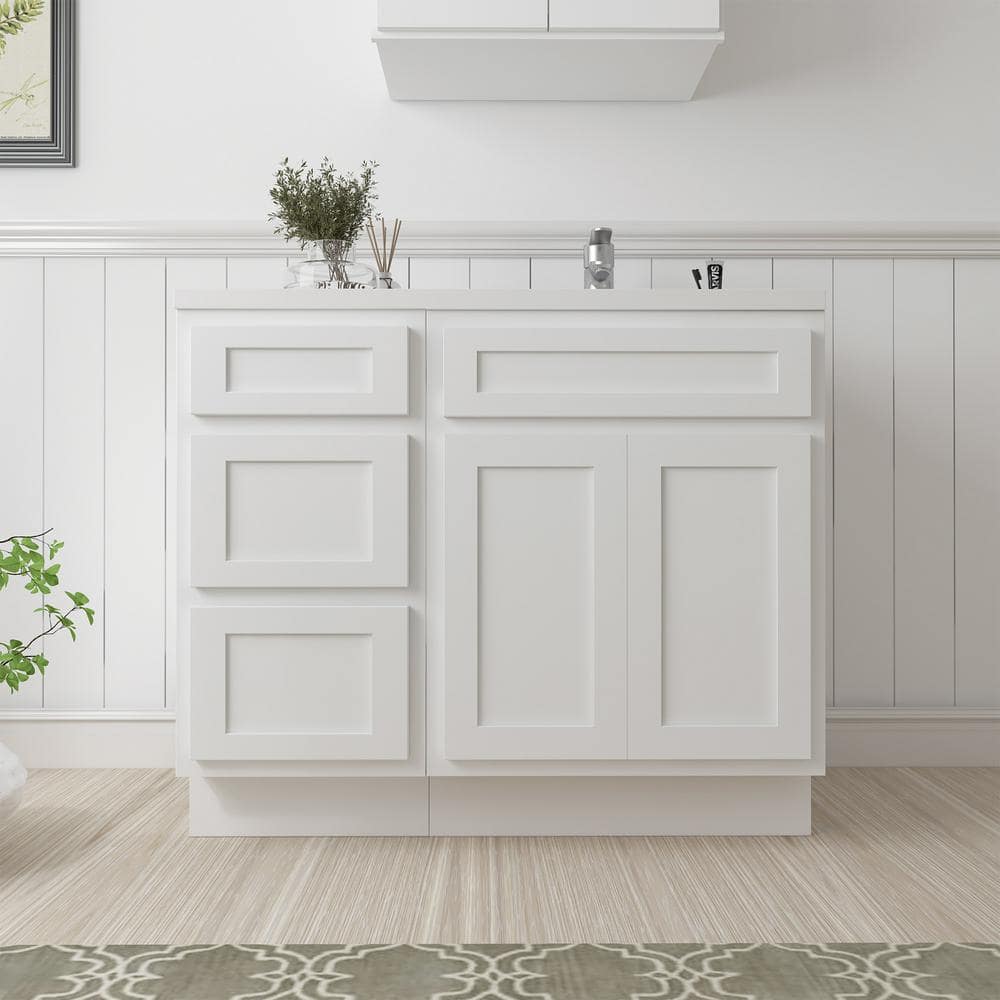 39 in. W x 21 in. D x 32.5 in. H Bath Vanity Cabinet without Top in White (Unassembled) price history on PriceWatchPro