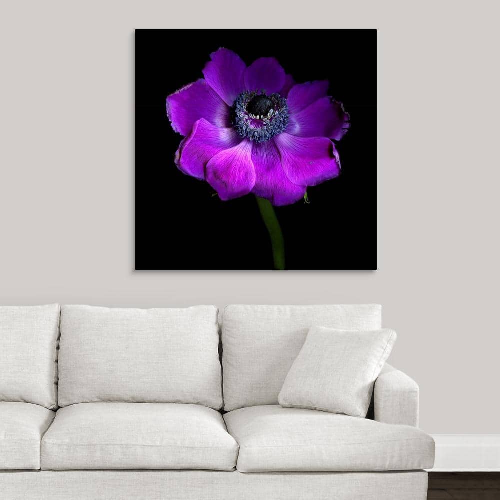 Purple Anemones Heart by Magda Indigo Canvas Wall Art