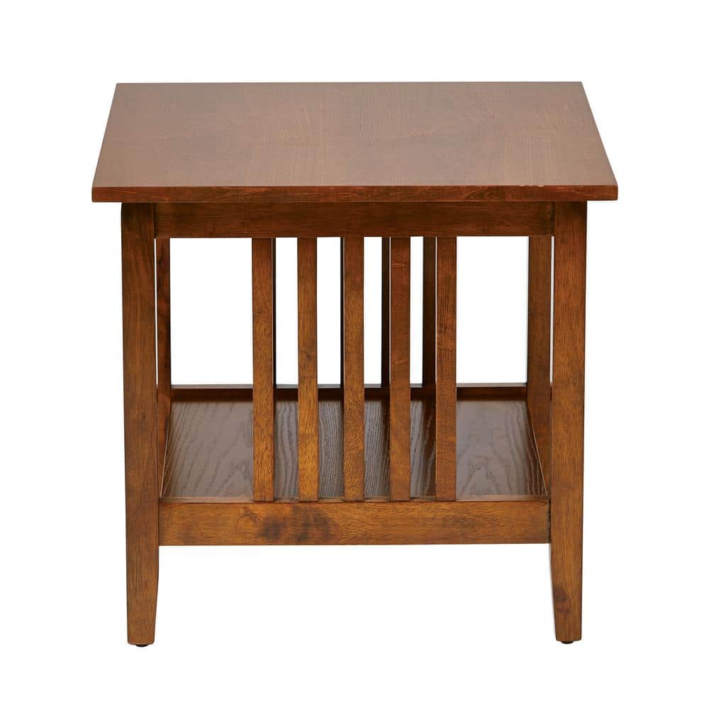 Sierra 20" Brown Wood End Table with Storage Shelf