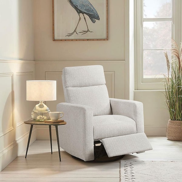 Mallory Newsprint Chenille Manual Swivel Glider Recliner