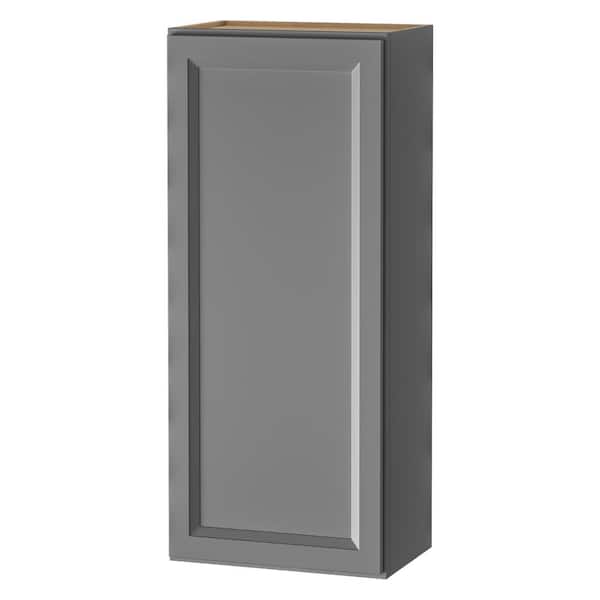 PELHAM & WHITE Keyport Shaker 18 in. W x 12 in. D x 42 in. H Plywood Tool-Free Ready To Assemble Wall Kitchen Cabinet in Charcoal