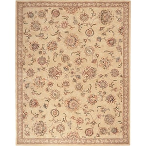 2000 Beige 8 ft. x 10 ft. Bordered Traditional Area Rug