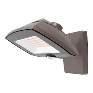 ARFL 400-Watt Equivalent, 8000 Lumens, Selectable CCT, Integrated LED, Arch Wall Flood Light with Motion, Bronze