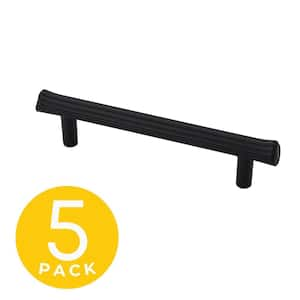 Eclipse Series 3-3/4 in. (96 mm) Center-to-Center Modern Black Cabinet Handle/Pull (5-Pack)