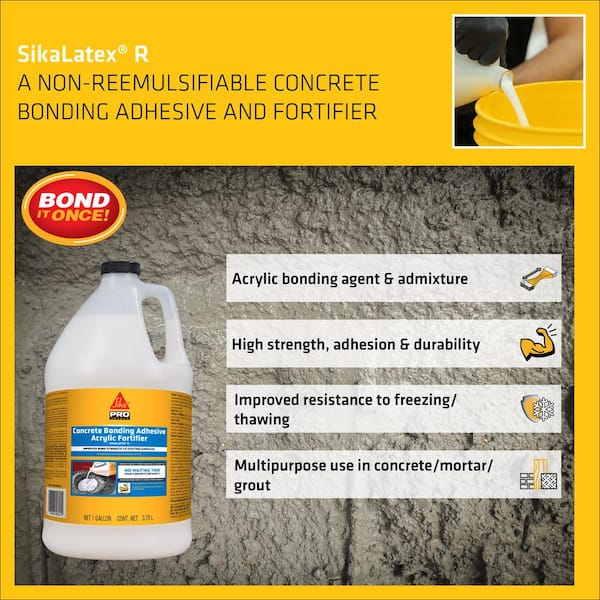 Sika - SikaLatex 1 Gal. Concrete Bonding Adhesive and Acrylic Fortifier