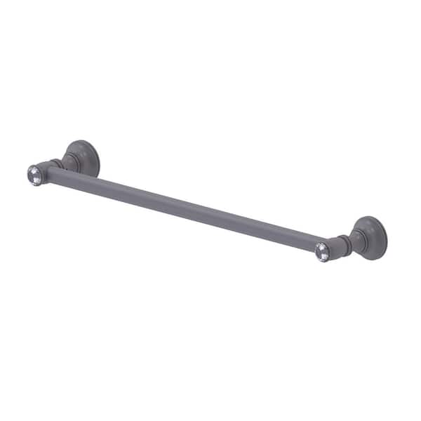 Allied Brass Carolina Crystal Collection 30 in. Wall Mounted Towel Bar in Matte Gray