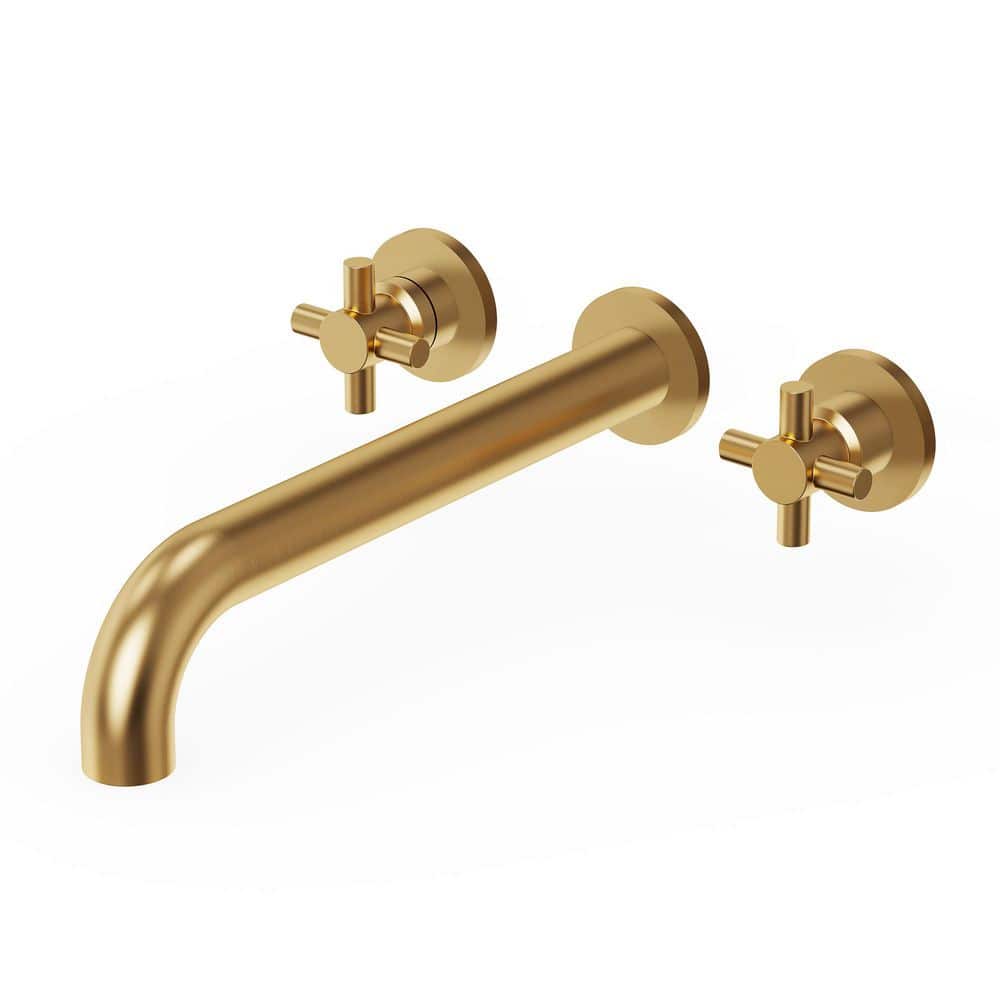 EVERSTEIN Vintage 2-Handle Wall Mount Roman Tub Faucet in Brush
