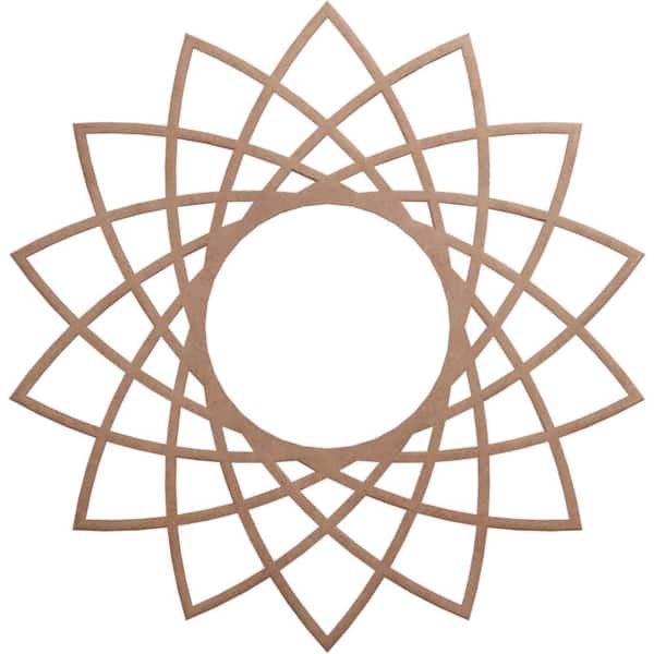 Ekena Millwork 24 in. x 24 in. x 1/4 in. Eleanor Wood Fretwork Pierced Ceiling Medallion, Wood (Paint Grade)