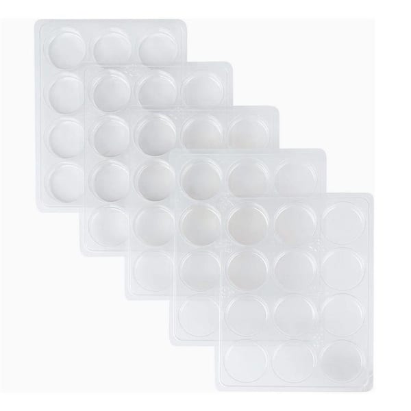 5-Pack Round Chocolate Mold Set with 12 Cylinders Each, PET Plastic for Cookies, Candy, Soap