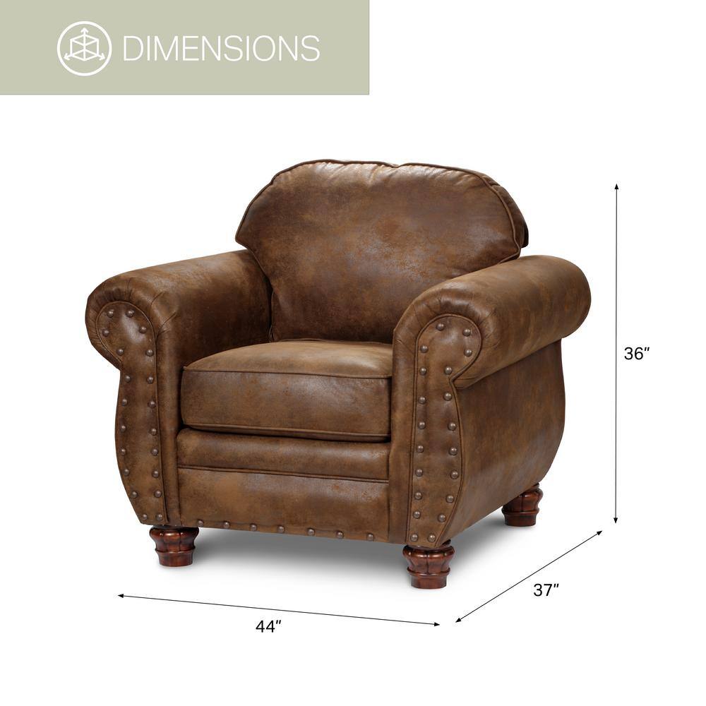 Sedona Brown Microfiber and Wood Accent Chair