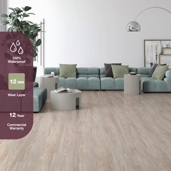 Kimball Mill Oak 12 mm T x 8.03 in W Waterproof Laminate Wood Flooring (15.9 sqft/case)