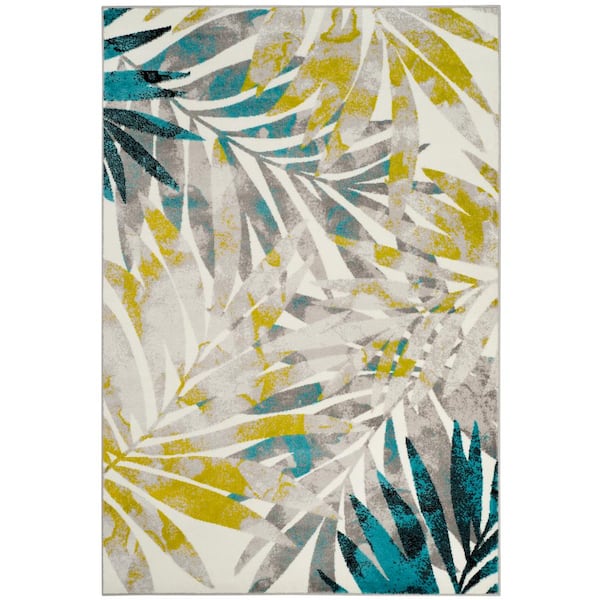 SAFAVIEH Skyler Gray/Green 6 ft. x 9 ft. Abstract Area Rug