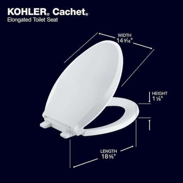 KOHLER Cachet Anitmicrobial Elongated Closed Front Toilet Seat in White (3-Pack)