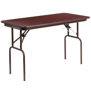 48 in. Mahogany Wood Table top Material Folding Banquet Tables