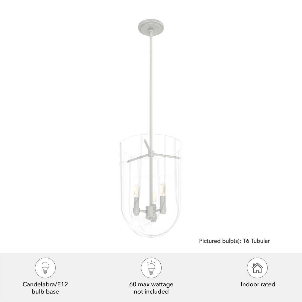 Sacha Brushed Nickel 16" Modern LED Pendant Light with Clear Glass