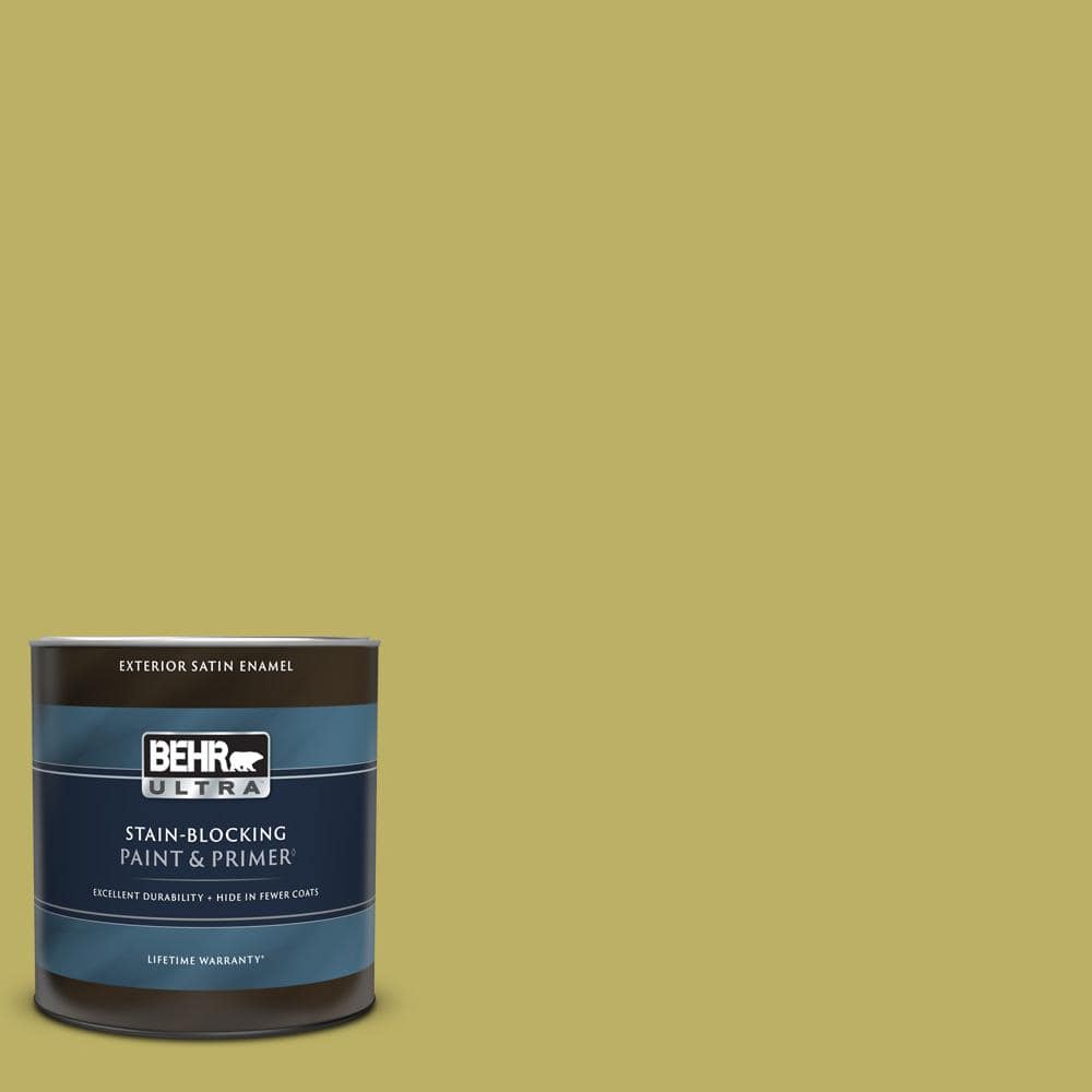 BEHR ULTRA 1 qt. MQ442 Pistachio Satin Enamel Exterior Paint & Primer