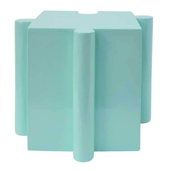 Light Green Modular Round MGO Outdoor Side Table for Indoor and Outdoor Use