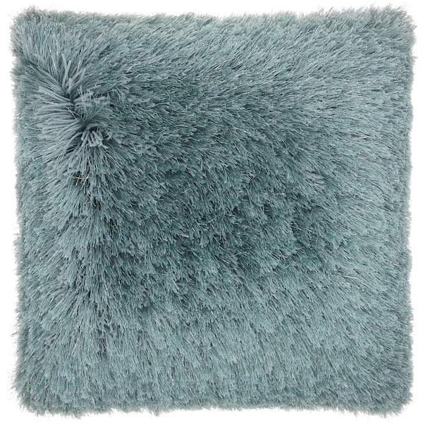 Mina Victory Lifestyles Celadon Shag 20 in. x 20 in. Throw Pillow