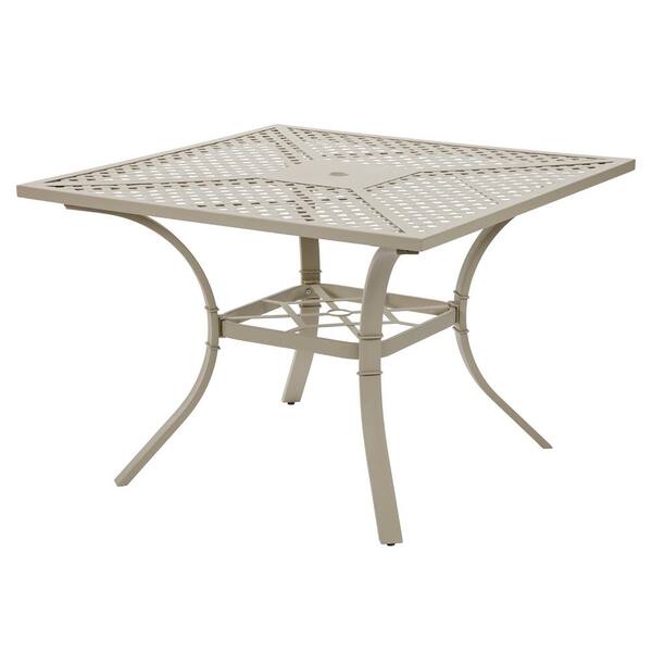 Bombay Outdoors Valencia Ivory Square Metal Patio Outdoor Dining Table