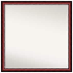 Rubino Cherry Scoop 29 in. W x 29 in. H Non-Beveled Wood Bathroom Wall Mirror in Cherry