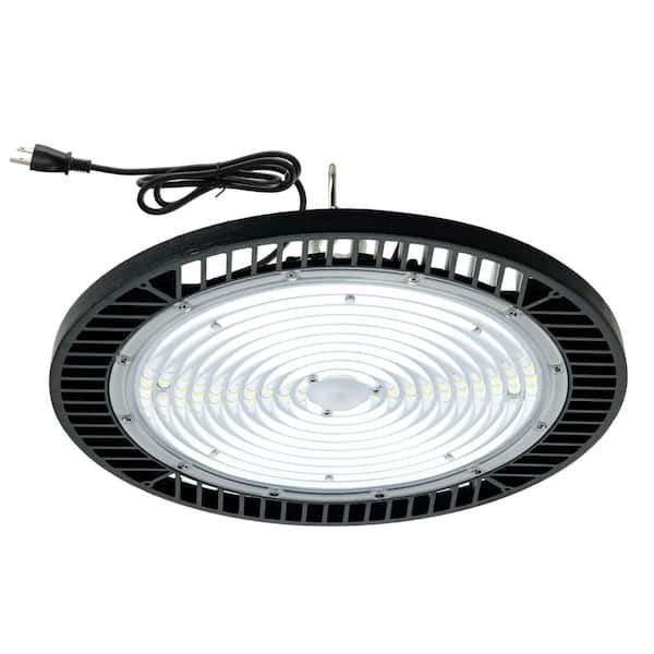 400W LED High Bay Light, Flush Mount Light Dimmable, Black Finish 90° Beam Angle for Warehouse Workshop (1-pack)