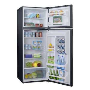 12 cu. ft. Top Freezer Retro Refrigerator with Dual Door True Freezer, Frost Free in Black