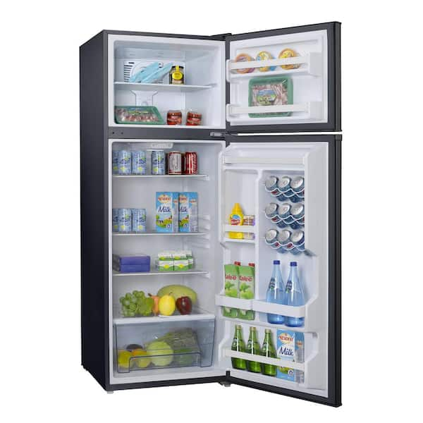 12 cu. ft. Top Freezer Retro Refrigerator with Dual Door True Freezer, Frost Free in Black