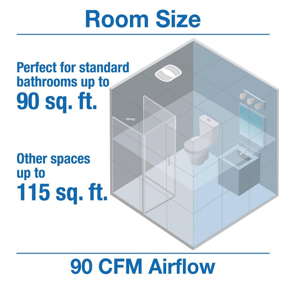 White High-Performance Ceiling Mounted Bathroom Exhaust Fan