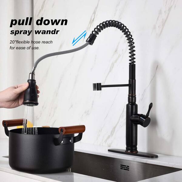 GIVING TREE Single Handle Pull-Out Sprayer Kitchen Faucet With 