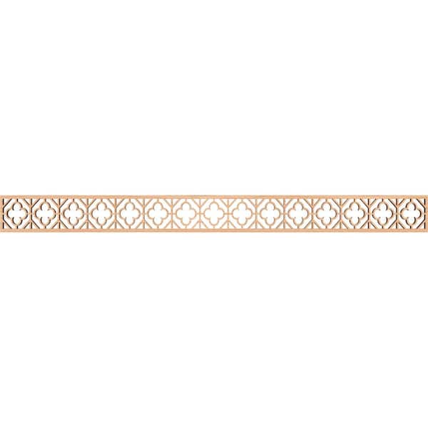 Ekena Millwork Hazelton Fretwork 0.375 in. D x 46.375 in. W x 4 in. L Hickory Wood Panel Moulding