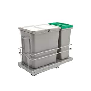 18.63 in. D x 8.31 in. W x 14.25 in. H Sink Base Double Pull Out Waste Containers with 2 Bins