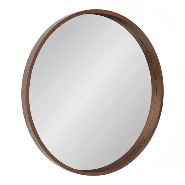 Kate and Laurel Travis 25.60 in. H x 25.60 in. W Modern Round Bronze Framed Accent Wall Mirror