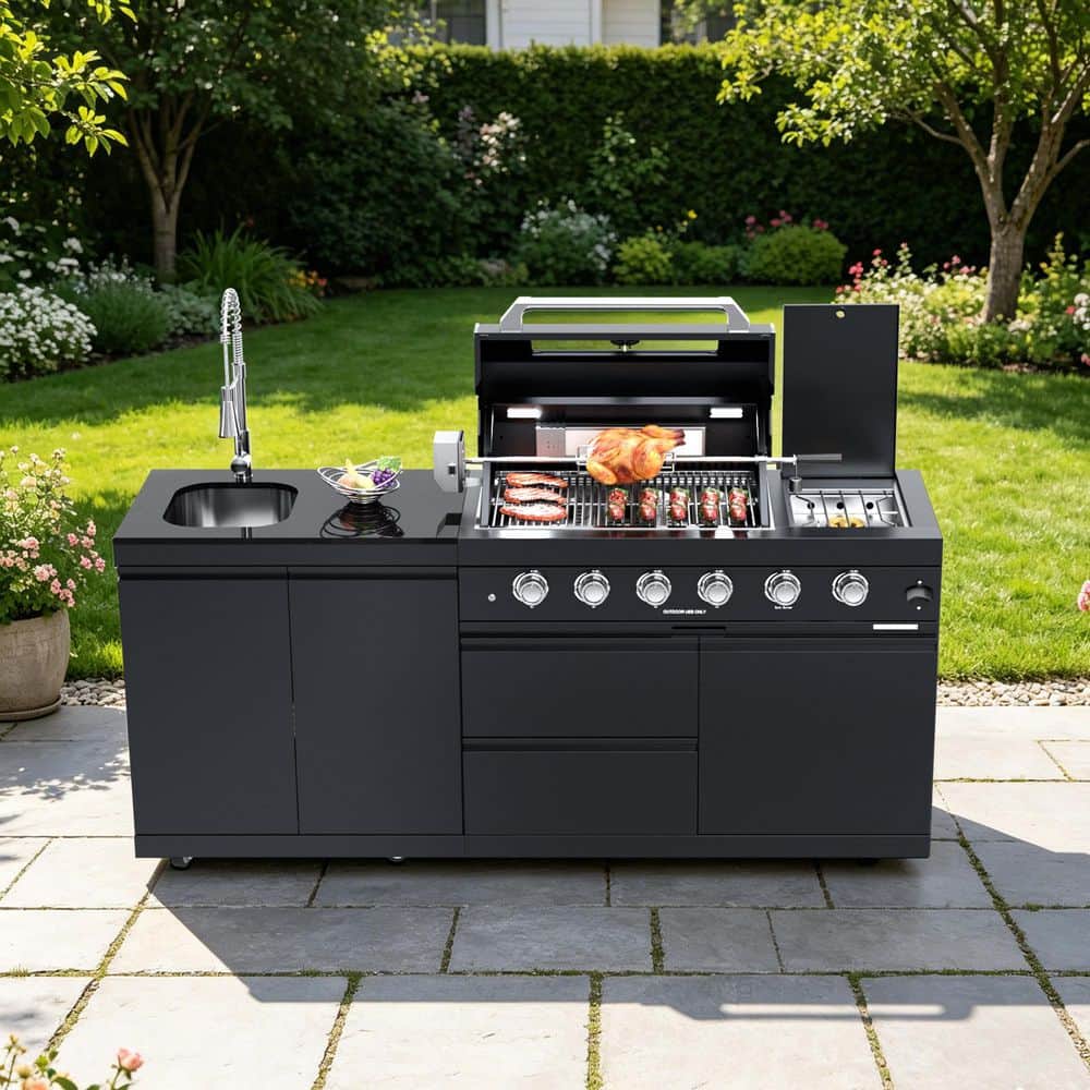 Daheat 46 in. Deluxe 4-Burner 72000BTU BBQ Propane Grill Island