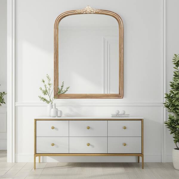 PARISLOFT 27.7 in. W x 36.7 in. H Arch Wood Framed Brown and