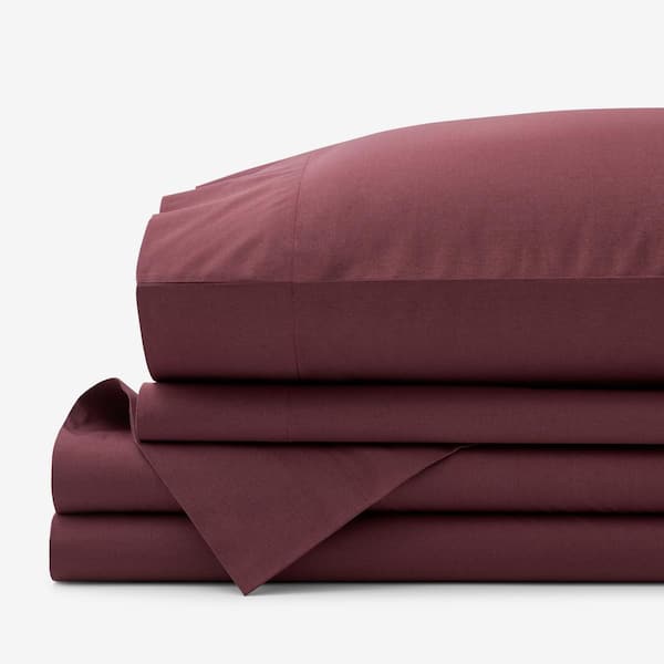 Company Cotton Plum Cotton Percale Twin XL Sheet Set