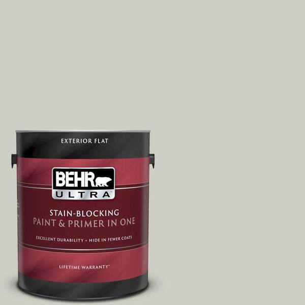 BEHR ULTRA 1 gal. #UL210-11 Sliced Cucumber Flat Exterior Paint and Primer in One