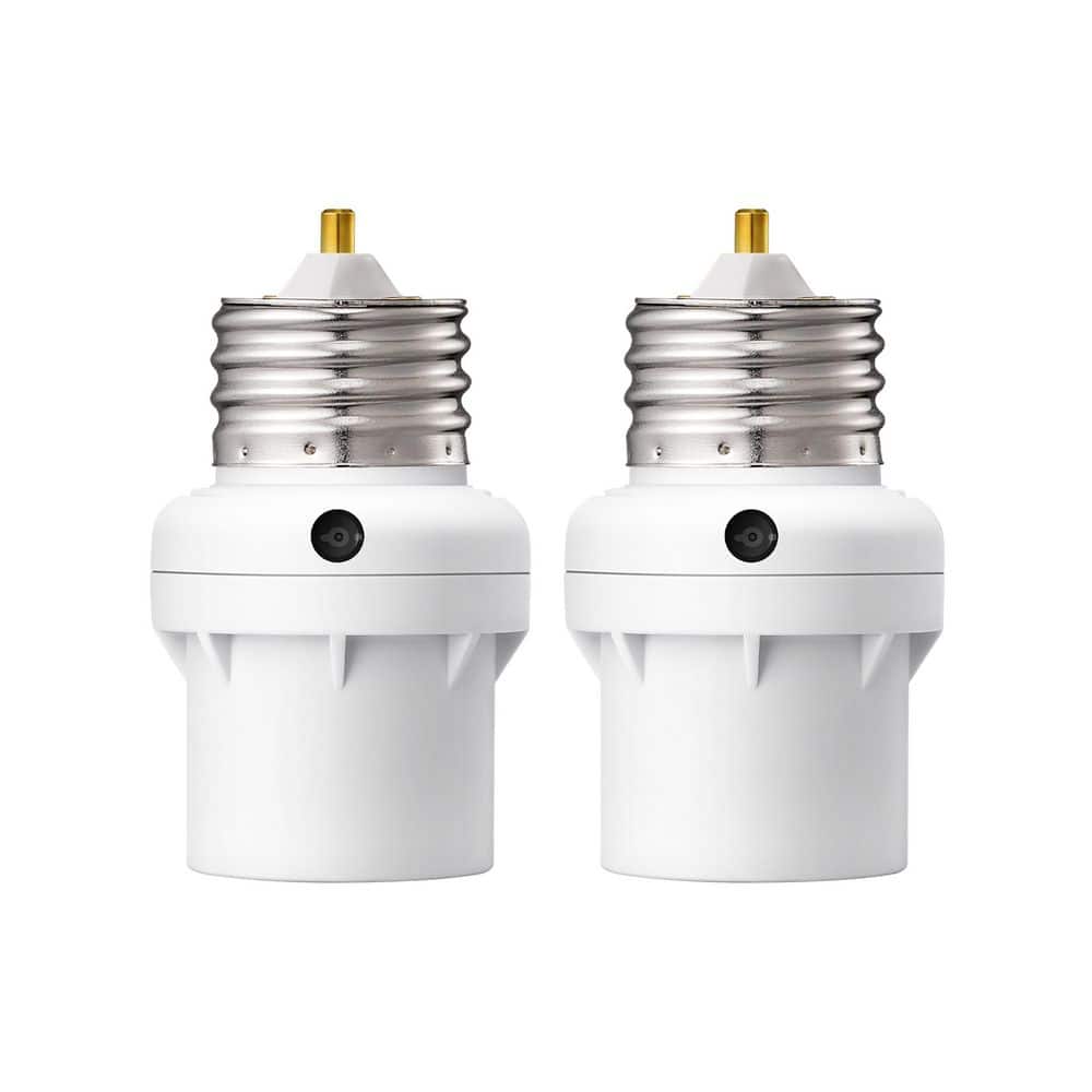 100-Watt E26/E27 LED/INC/CFL/Halogen Dusk to Dawn Light Control Sensor Socket 360-Degree Sensor Rotation, White (2-Pack) price history on PriceWatchPro