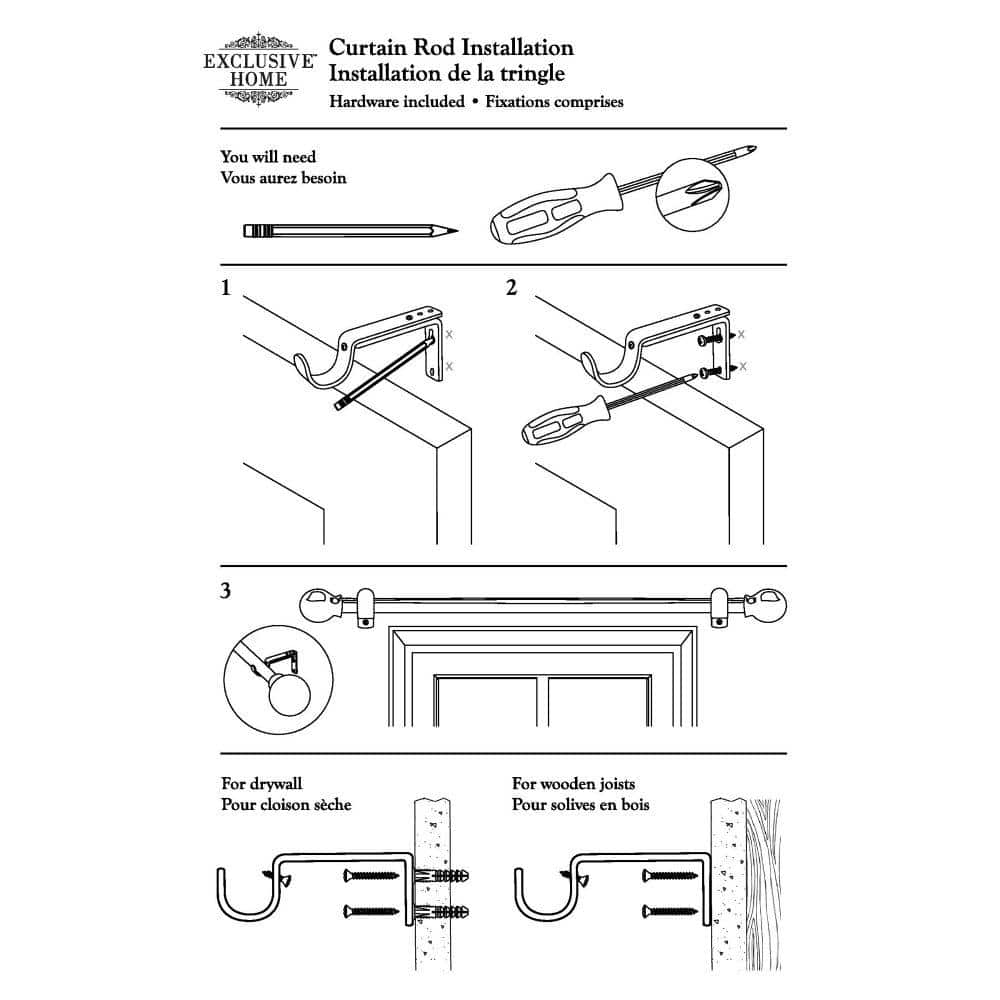 Matte Black Adjustable Double Curtain Rod with Acrylic Finials