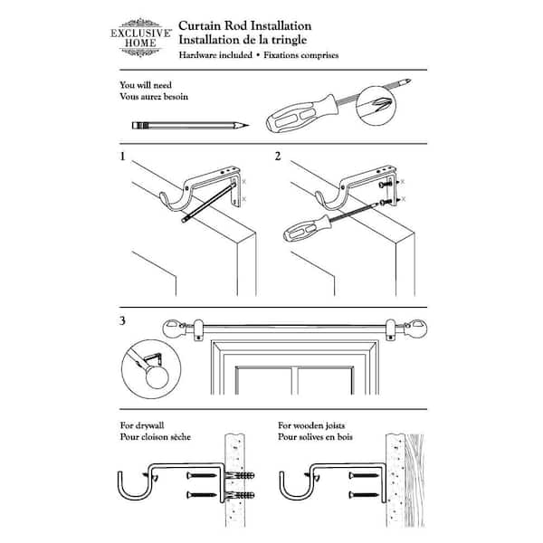 RYB HOME Adjustable Curtain Rod Set with Faceted Ball