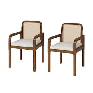 Gilbert Acorn Modern Ratten Dining Chair with Removable Cushion (Set of 2)