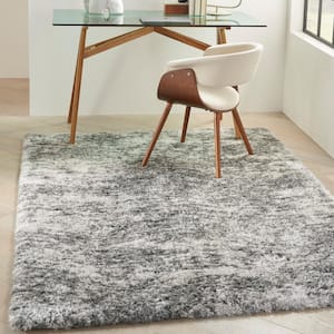 Dreamy Shag Charcoal Grey 7 ft. x 9 ft. Abstract Contemporary Area Rug