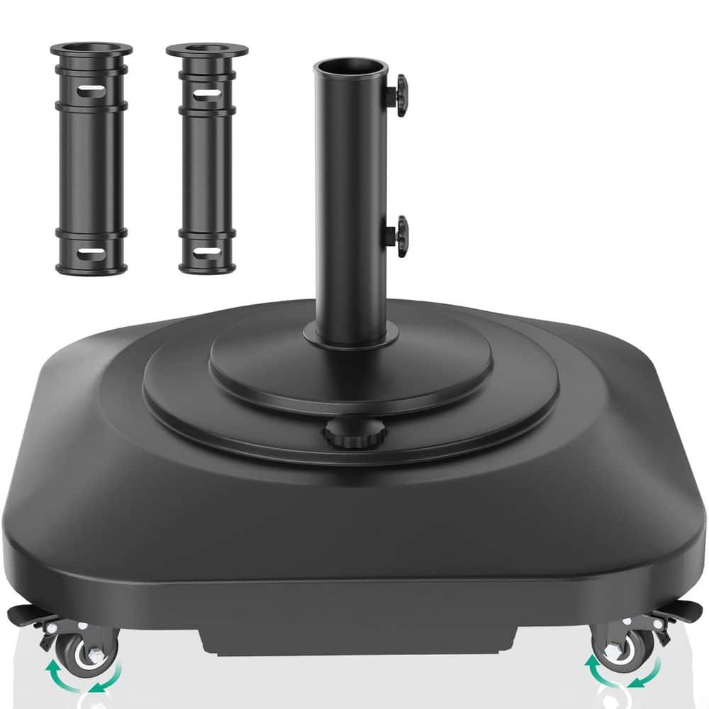 100 lb. Fillable Square Patio Umbrella Base with Wheels, Heavy Duty Windproof Mobile Stand for Patio Deck Poolside Lawn price history on PriceWatchPro