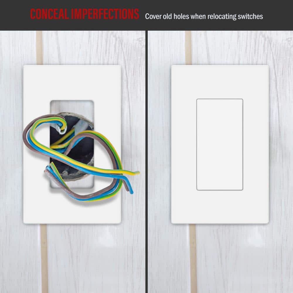 White Polycarbonate 1-Gang Standard Wall Plate Set