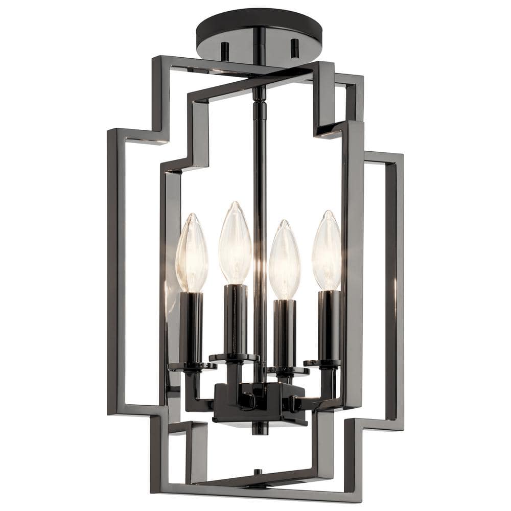 Contemporary Midnight Chrome 4-Light Incandescent Pendant