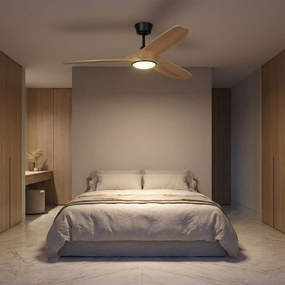 Selen 52 in. Midnight Black/Natural Honey Downrod Mount Standard Indoor/Outdoor Smart LED Ceiling Fan with Remote price history on PriceWatchPro