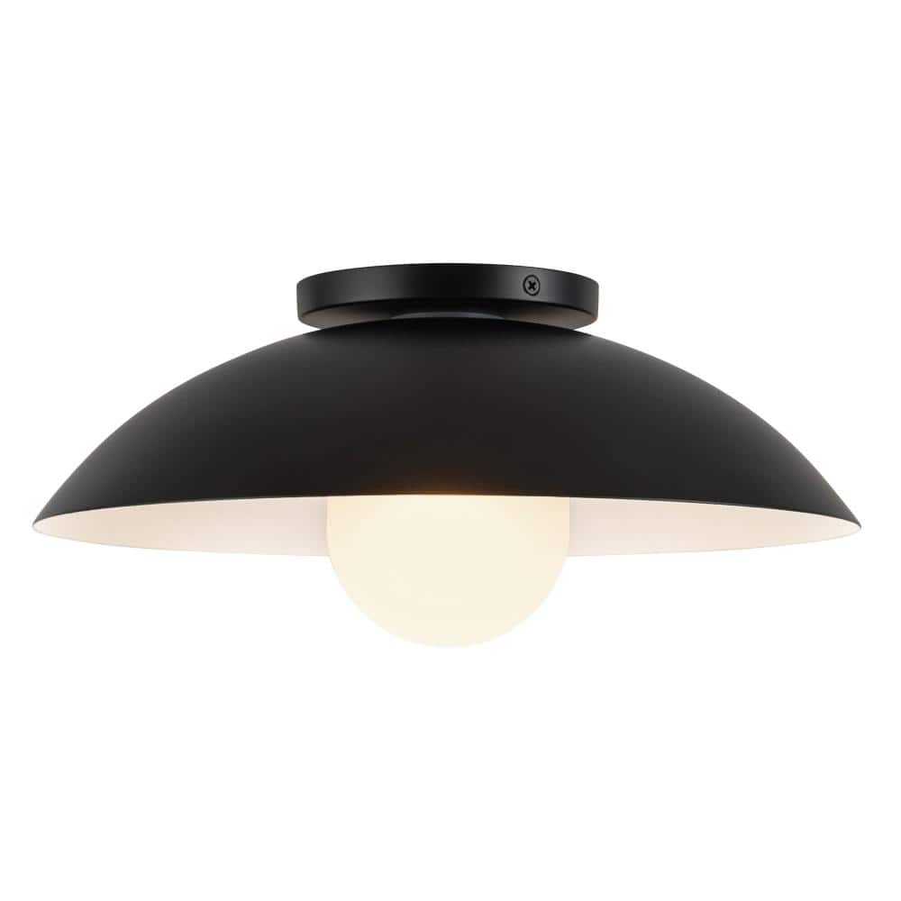 Umbra 14-in Black Semi-Flush Mount with Matte Opal Glass Diffuser price history on PriceWatchPro