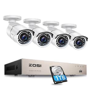 8-Channel 5MP-Lite 1TB DVR Security Camera System with 4 1080p Wired Cameras, 120ft Night Vision, Motion Detection