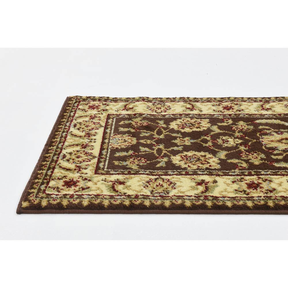 Brown Rectangular Stain-Resistant Synthetic Area Rug